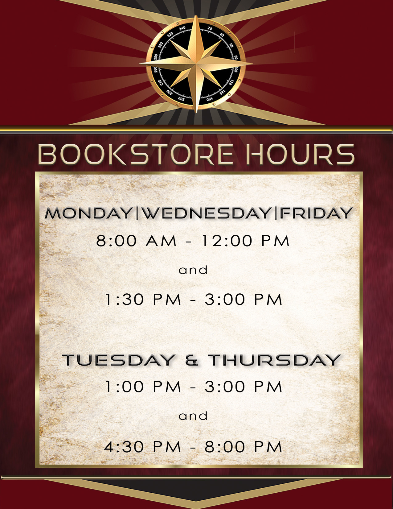 Bookstore Hours